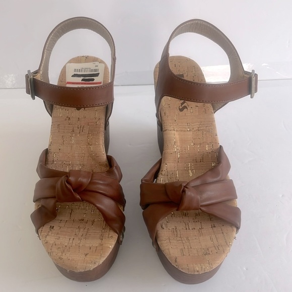 KORKS $129 Women Dawson Wedge Platform Chunky Heel Sandal Brown Shoes Size 8 NEW - Picture 8 of 11